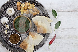 Traditional Egyptian Cuisine : Egyptian Molokhya or Molokhia