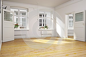 Traditional empty interior of an apartment or home.