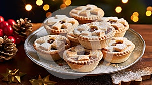 Traditional English mince pies for Christmas