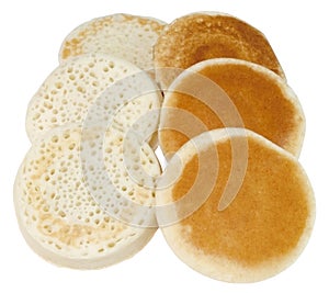 Traditional English pikelet crumpets