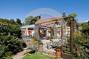 Traditional English pub garden