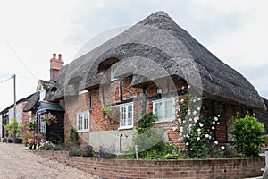 A traditional English thatched cottage