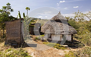 Traditional Ethiopian house. Karat Konso. Ethiopia. photo
