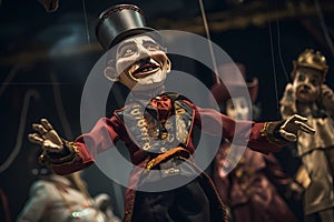 traditional European style marionette puppet master of ceremonies