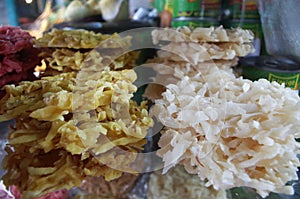 Traditional exotic coconout candy display in a Honduras market photo