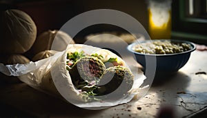 Traditional Falafel in traditional Lebanese restaurant