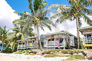 Traditional fale beach hut accommodation on Manase Beach, Savai`