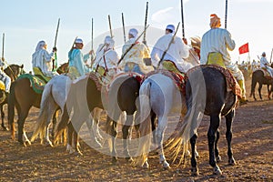 Traditional Fantasia horse riders from Morocco