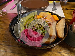 traditional fermented georgian vegetables closeup pickles