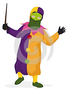 Traditional and festive Monocuco disguise for the Barranquilla`s Carnival, Vector illustration photo