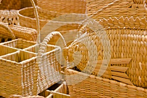 Traditional figures handicrafted of wicker.