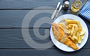 Traditional fish and chips background