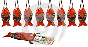 Traditional fish-shaped purse