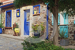 Traditional fisherman\'s cottage houses in Collioure, France