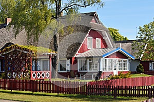 Traditional fishermans house in Pervalka, Lithuania