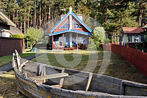 Traditional fishermans house in Preila, Lithuania