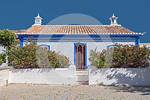 Traditional Fishermen`s Cottage, Cacela Velha, Eastern Algarve, Portugal. photo