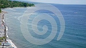 Traditional fishing boat on the beach in Amed, Bali, Indonesia