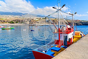 Traditional fishing boat in San Juan port, Tenerife, Canary Islands, Spain