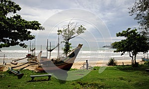 Traditional fishing boats on the beach