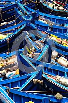 Traditional Fishing Boats in Essaouria, Morocco.