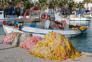 Traditional fishing boats in Greece