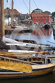 Traditional fishing boats in the harbor of Spakenburg