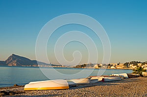 Traditional fishing boats landscape