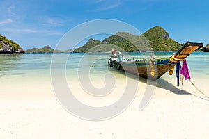 Traditional fishing longtail boat at Angthong