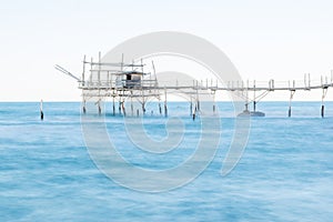 Traditional fishing machine in Abruzzo, Italy: the `trabocco`