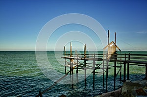 A traditional fishing machine of the city of Termoli, known as ancient Trabucco