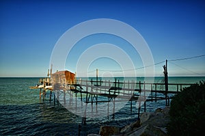 A traditional fishing machine of the city of Termoli, known as ancient Trabucco