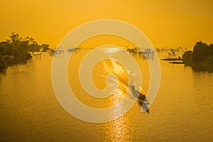 traditional fishing method in Patthalung,Thailand