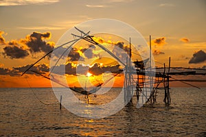 The Traditional fishing in Thailand.