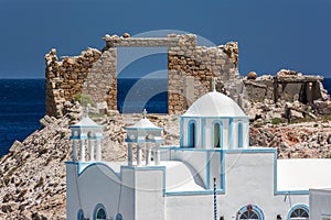 Traditional fishing village of Firopotamos at Milos island in Greece