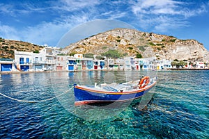 The traditional fishing village of Klima on the Greek island of Milos photo