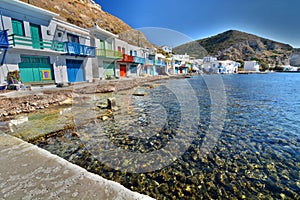 Traditional fishing village. Klima, Milos. Cyclades islands. Greece