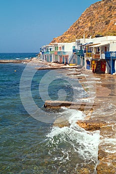 Traditional fishing village on Milos island