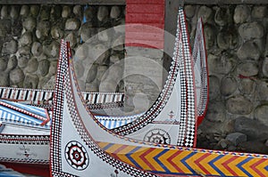 Traditional fishing wooden boats from Lanyu Orchid island, Taiwan, used by its native Tao people