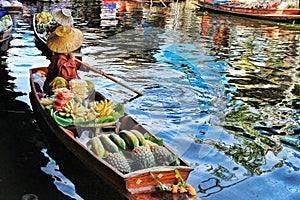 Traditional Floating Market, Bangkok, Thailand