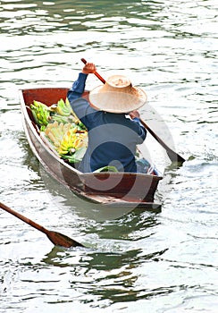 Traditional floating market ,Thailand.