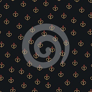 Traditional Floral Ornamental Indian Block Print Seamless Pattern photo