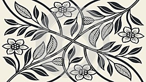 Traditional Floral Tile: Elegant Interlocking Pattern, vector design Generative AI