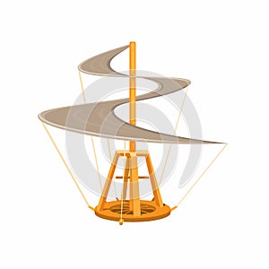Traditional Flying Machine by Leonardo Davinci symbol illustration vector