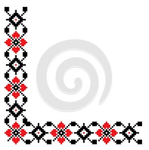 Traditional folk embrodery corner frame