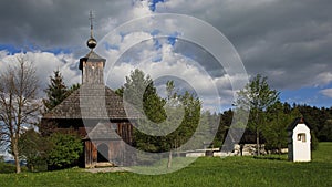 Traditional folk village architecture, wooden church, Martin,  Slovakia