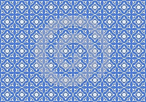 Traditional blue and white seamless patternn photo