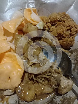 Traditional food from Indonesia, it is called gado-gado.