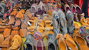 Traditional footwear from Kolhapur, India. Kolhapuri chappal.