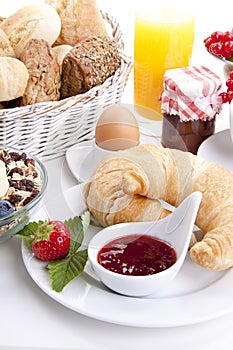 Traditional french breakfast croissant
